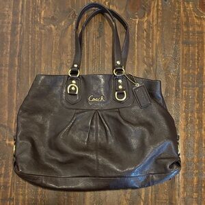 Coach Dark Brown Leather Tote